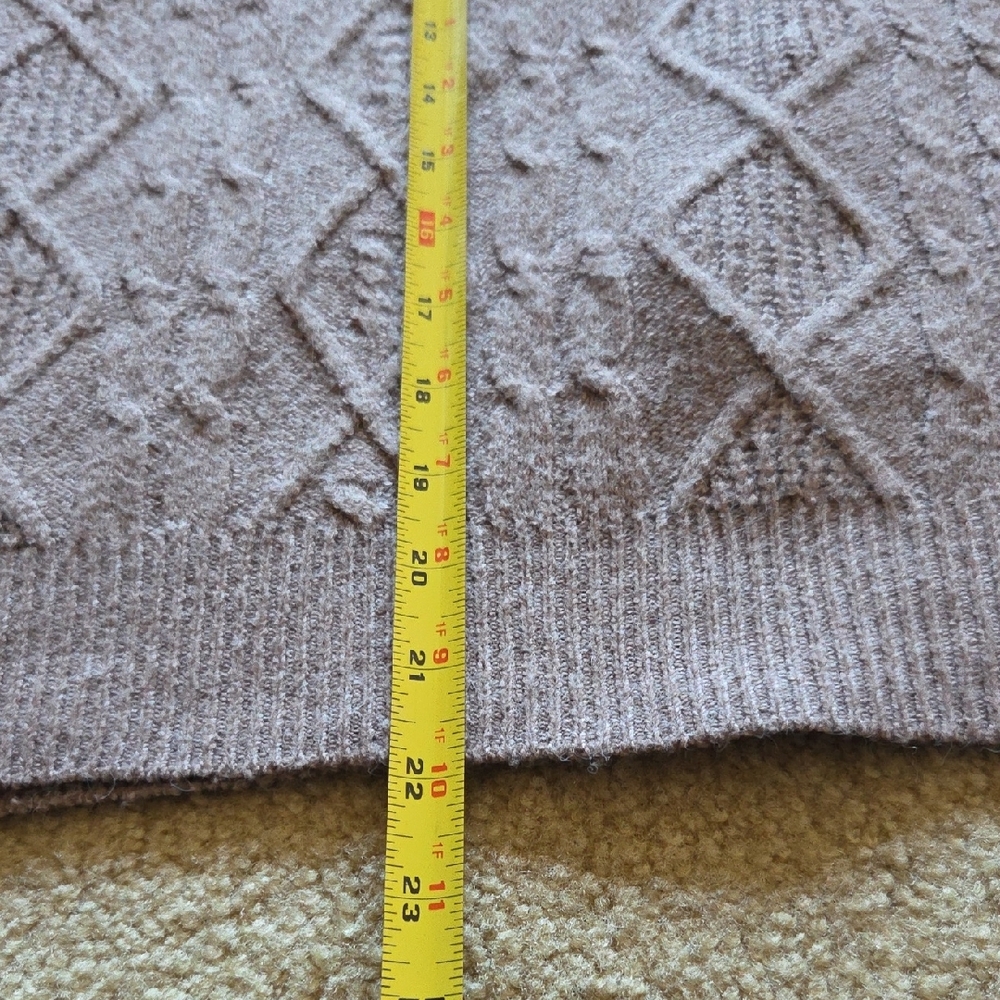 OLIVE + OAK Tan Cable Knit Sweater and Skirt Set 2 Pieces Mock Neck Sz M - Picture 11 of 14